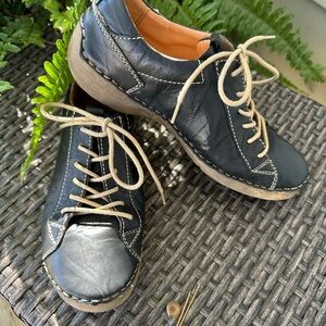 Josef Seibel Black Leather Sneakers